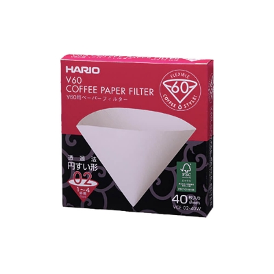 Filtry papierowe do dripa V60-02 Białe - 40 szt. - Etno Cafe