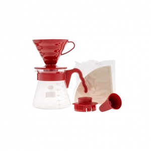 Zestaw Hario V60 Pour Over Kit - czerwony